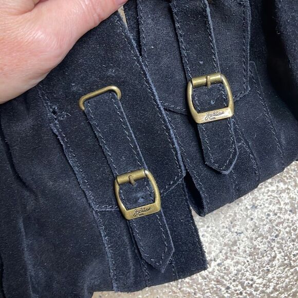 Zodiac “Pandell” Black Distressed Suede Scrunch Shaft Heeled Boots sz 6.5 - Picture 5 of 11